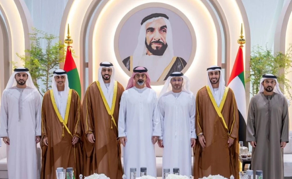 منصور بن زايد والمعلا والشيوخ يحضرون أفراح الشامسي والسالمي